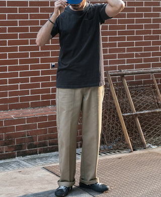 Loopwheel Tubular Slub Cotton Pocket T-Shirt - Vintage Black