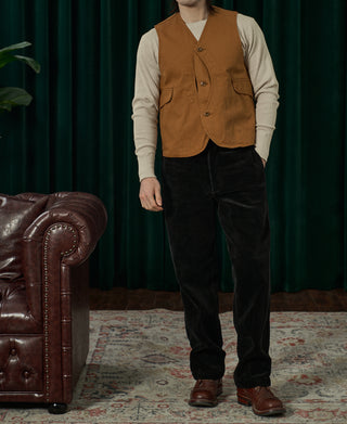 1920s Heavy-Duty Corduroy Work Pants - Black