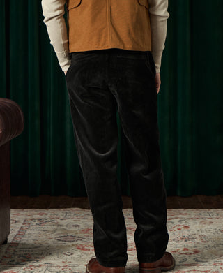 1920s Heavy-Duty Corduroy Work Pants - Black