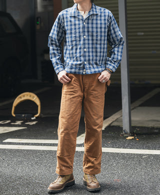 1940s Camp-Collar Palaka Plaid Shirt Jacket