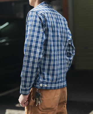 1940s Camp-Collar Palaka Plaid Shirt Jacket